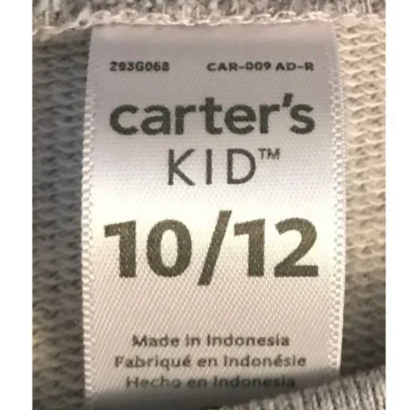 Carter's Kid gray long-sleeve top; girls' size 10/12. - Picture 4 of 4